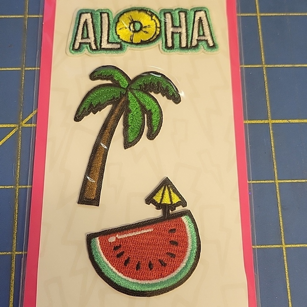 Tropical Theme Embroidered Iron On Patch New 3 Per Package